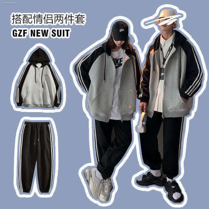 Set đồ thể thao hai mảnh áo khoác cardigan thời trang xuân thu cho nam sinh