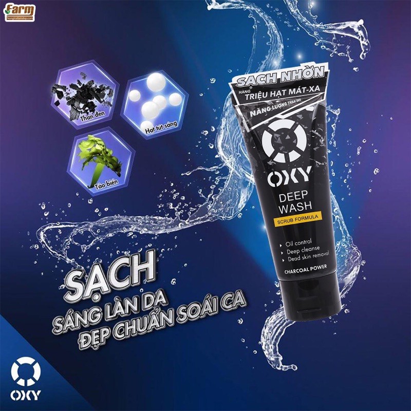 KEM RỬA MẶT CÓ HẠT OXY LÀM SẠCH SÂU-ĐÁNH BAY NHỜN-TÚT SÁNG DA 100g