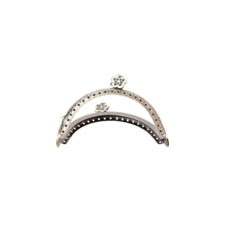 Khung gắn ví cầm tay bằng kim loại họa tiết hoa vintage