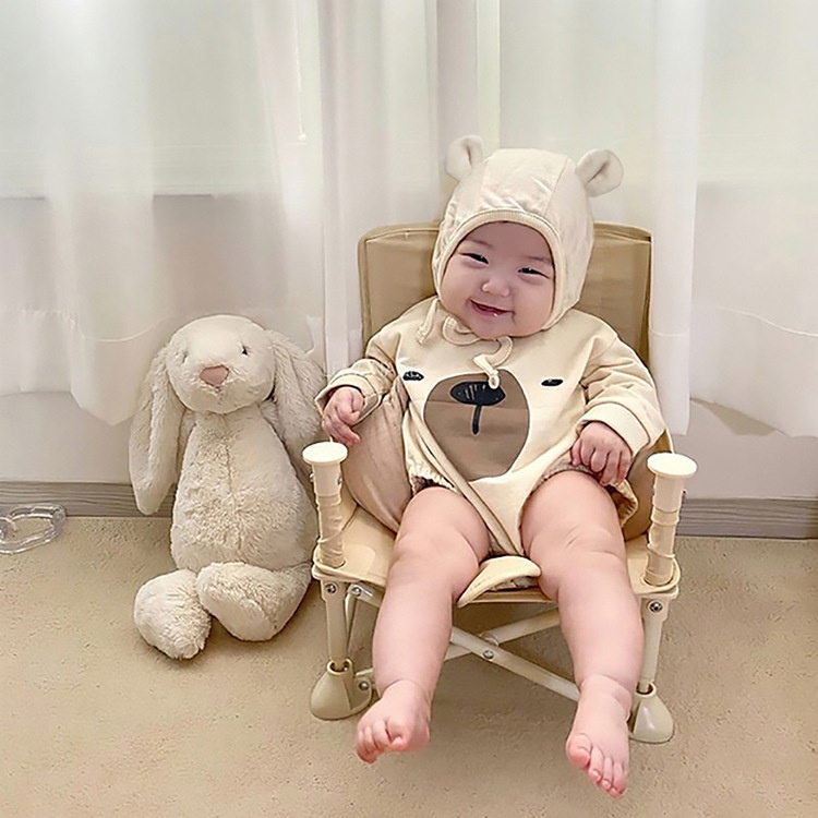 Set áo liền quần &amp; mũ trùm đầu hình gấu cho bé sơ sinh