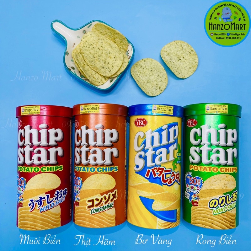 Bánh Snack khoai tây Chip Star Nhật Bản ăn dặm cho bé trên 1 tuổi 50gr