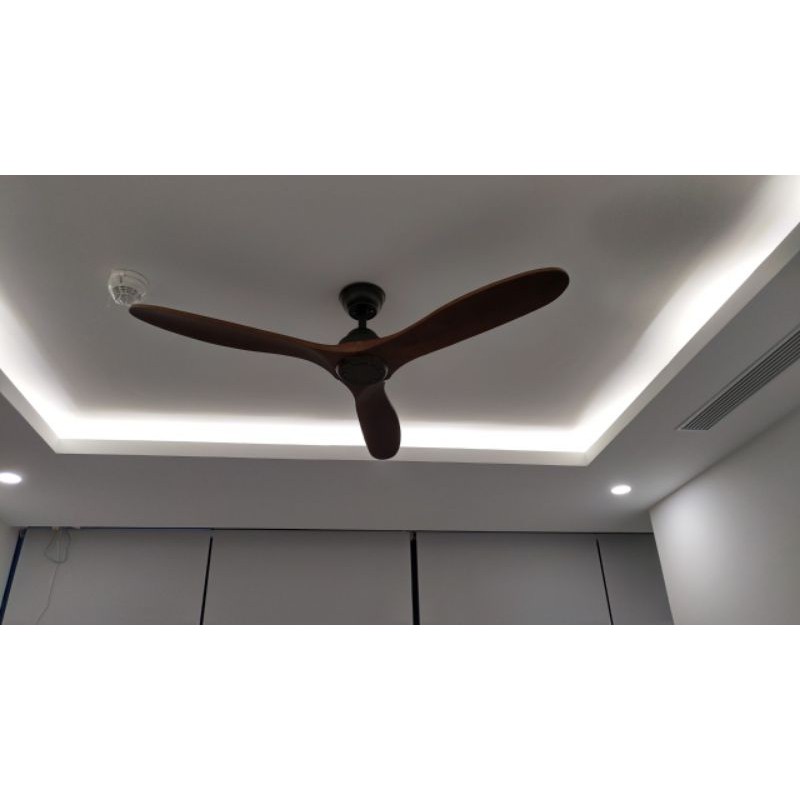 Quạt trần cánh gỗ tự nhiên nguyên khối động cơ DC