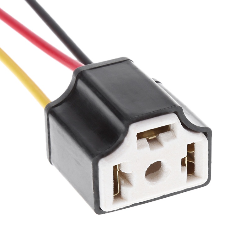 Bộ 2 Đầu Nối Dây Dẫn Đèn Pha Chịu Nhiệt Có Đuôi Heo Bằng Sứ H4 / 900