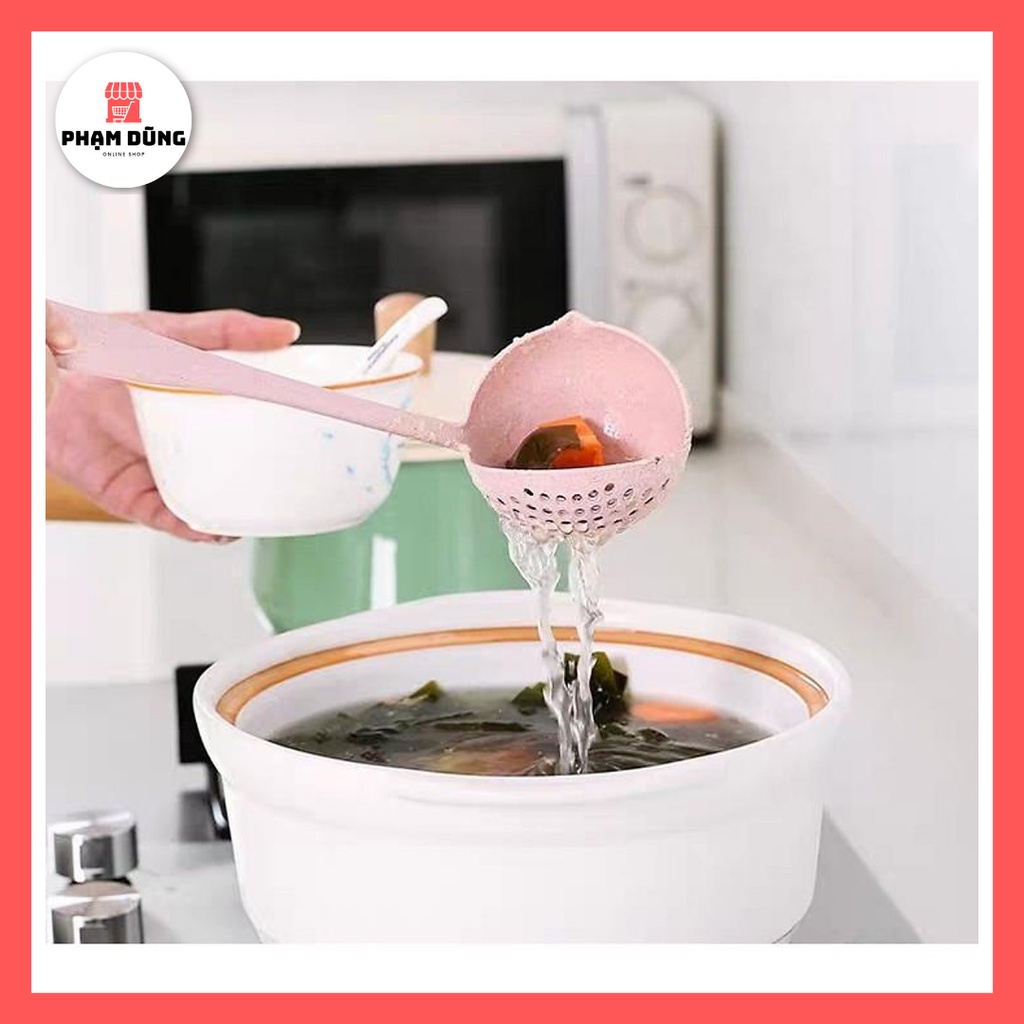 Muỗng Múc Canh , Vá Múc Lẩu 2 trong 1 Nhựa Lúa Mạch