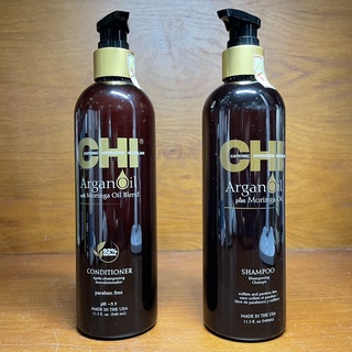 Dầu gội xả CHI Argan Oil Moringa dưỡng ẩm trẻ hóa tóc 340mlx2