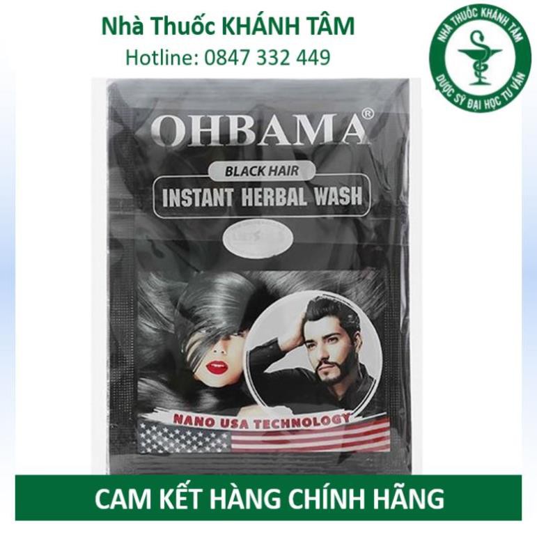 ! [Mẫu mới] Dầu gội nhuộm tóc GỘI LÀ ĐEN OHBAMA / OBAMA [Gói 20ml] ! !