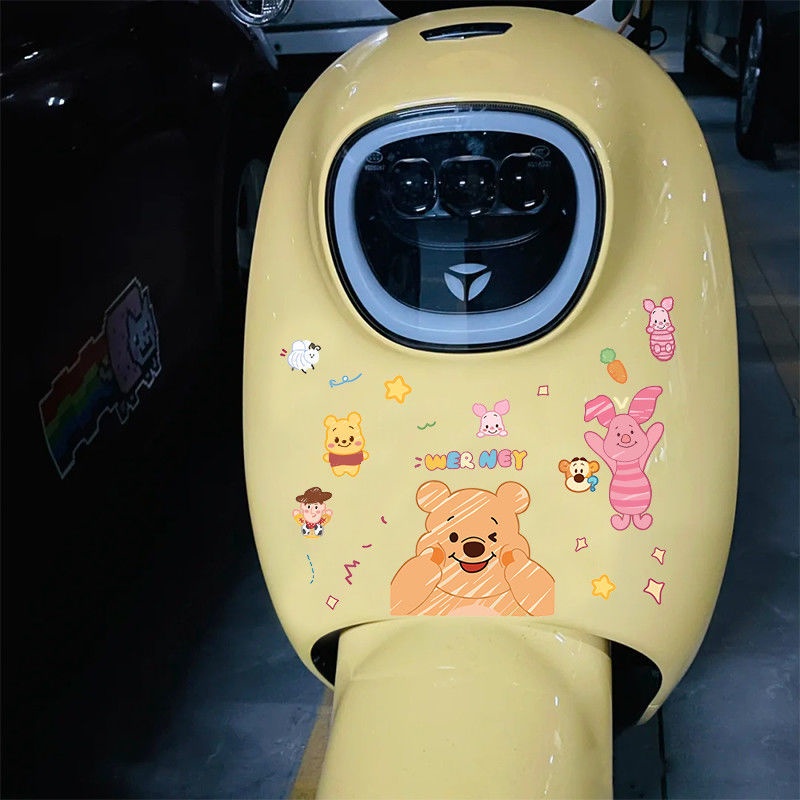 Miếng Dán Trang Trí Bình Xăng Xe Hơi Hình Gấu Pooh Dễ Thương Chống Thấm Nước / Trầy Xước