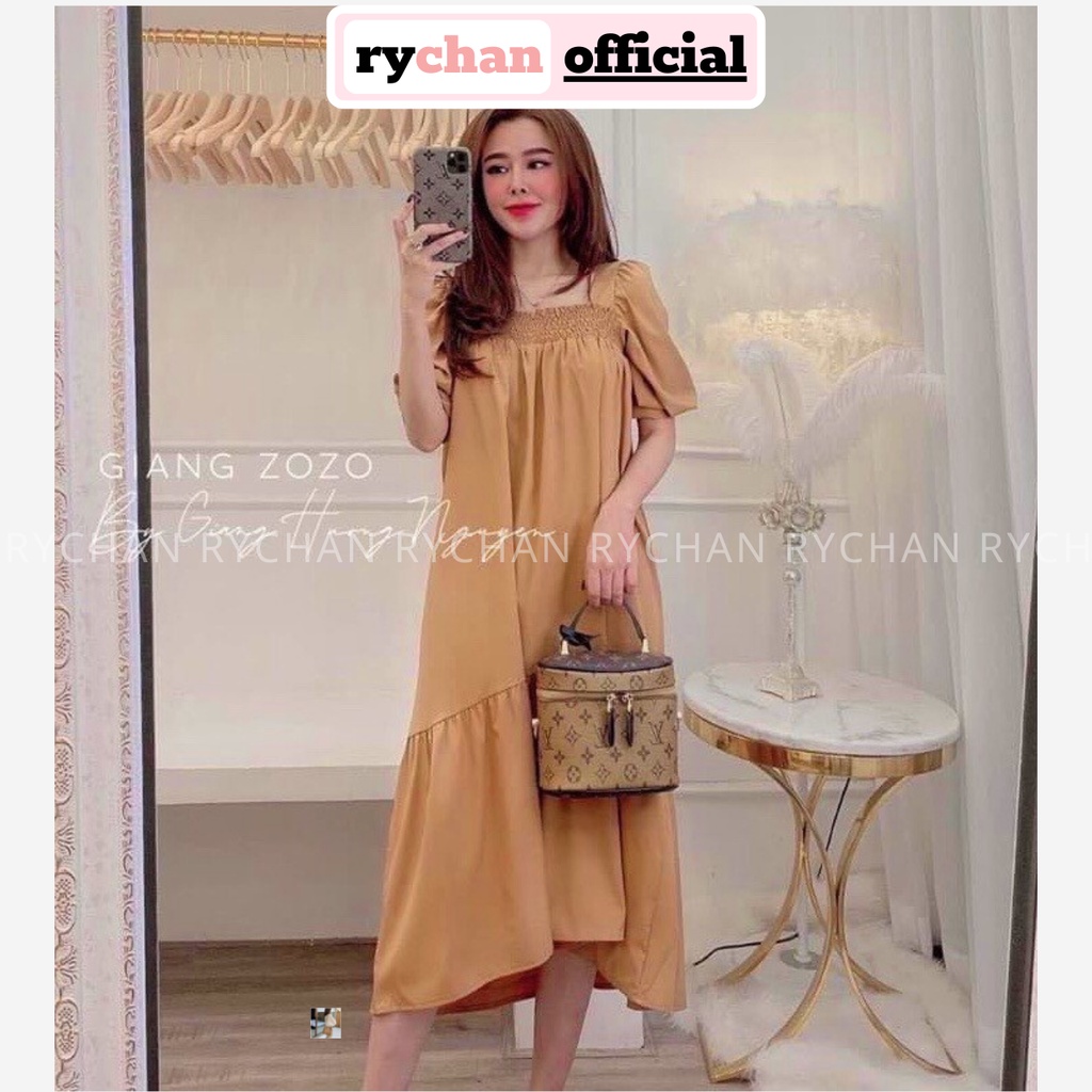 Đầm Suông Đuôi Cá Tay Phồng Form To Thoải Mái - DS962