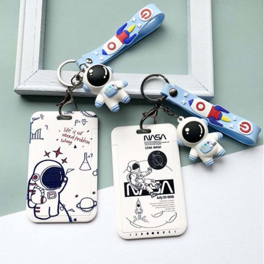 Dây đeo thẻ ID bằng da PU kèm móc khóa ngắn dễ thương chất lượng cao