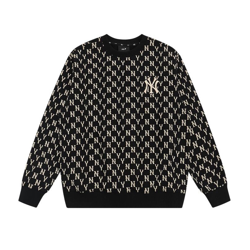 ❤❀  ❤ Mlb Áo Thun Tay Dài Cổ Tròn Thêu Chữ NY Thời Trang Cho Nam Và Nữ