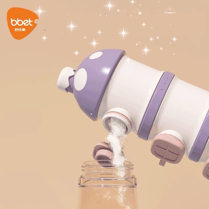 Hộp đựng sữa bột cho bé - Hộp trữ sữa bột và đồ ăn khô cho bé mang đi hình chú bò con -Hộp chia sữa hình Tháp Shop2bocon