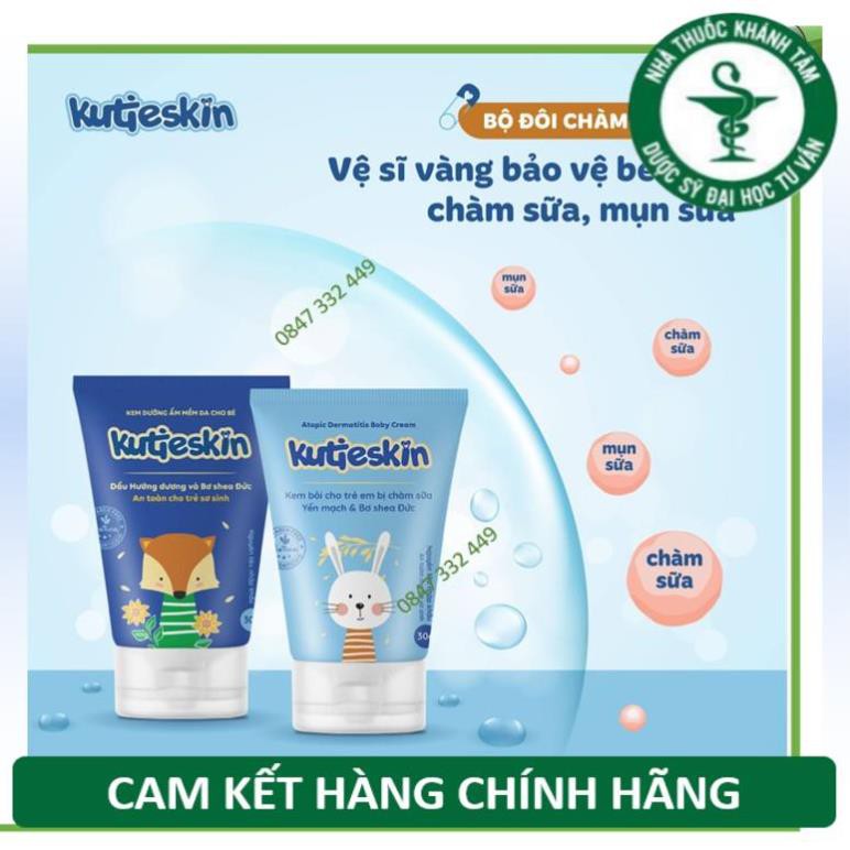 Bộ sản phẩm KUTIESKIN cho bé (dưỡng ẩm/ chàm sữa/ ngứa, hăm) [kutiskin, cutieskin, kutiekin, kem em bé, atoskin]