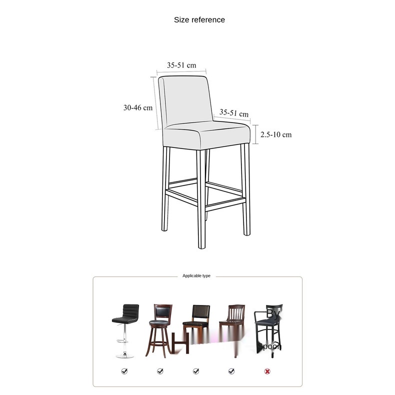 Vỏ Bọc Ghế Ngồi Mềm Mại Co Giãn Sang Trọng Trang Trí Nhà Cửa/ Quán Bar