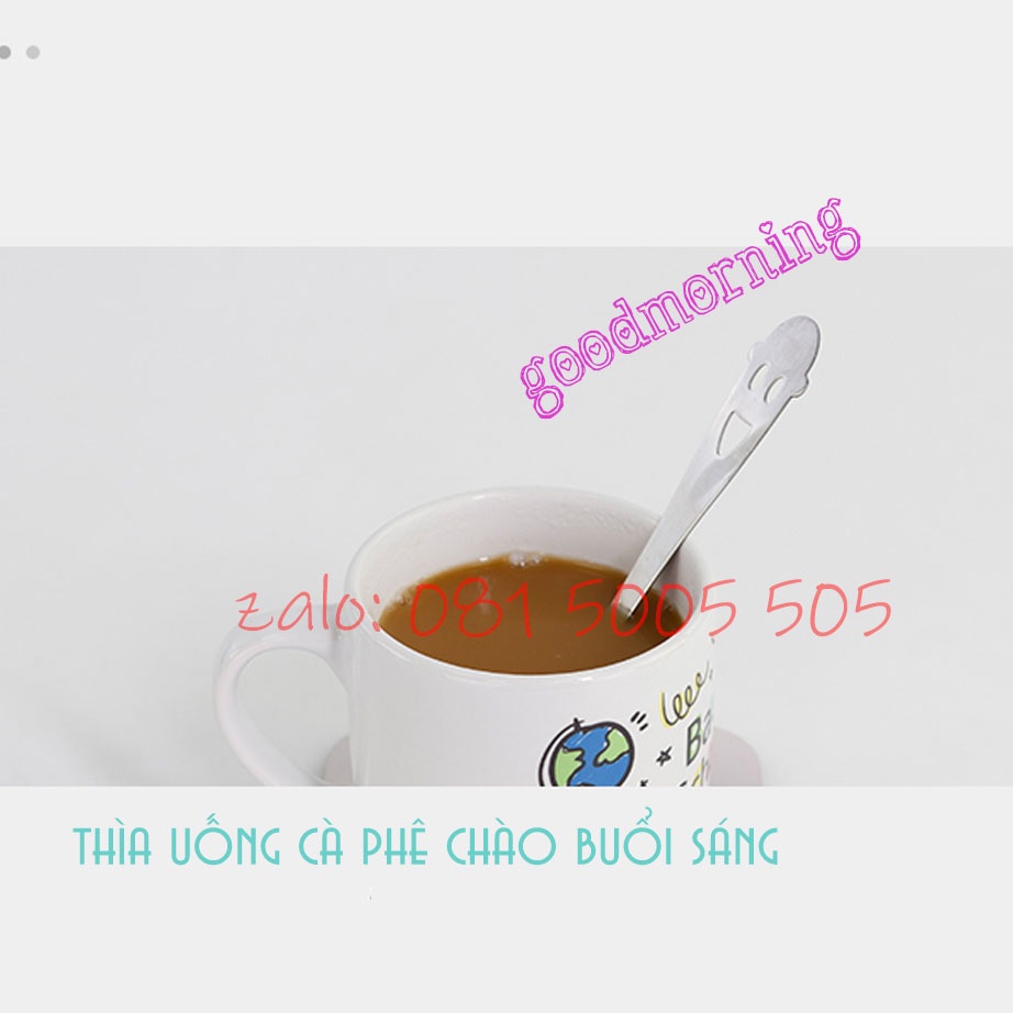 Thìa uống trà / cà phê / ăn bánh tráng miệng bằng thép không gỉ 304 hình mặt cười xinh xắn - muỗng coffe inox -