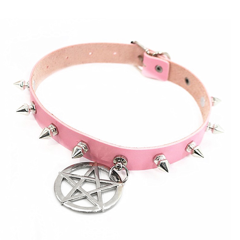 Vòng Cổ Choker Da PU Màu Đen Đính Đinh Tán Phong Cách Gothic Punk Đường Phố Gợi Cảm Cho Nam Và Nữ