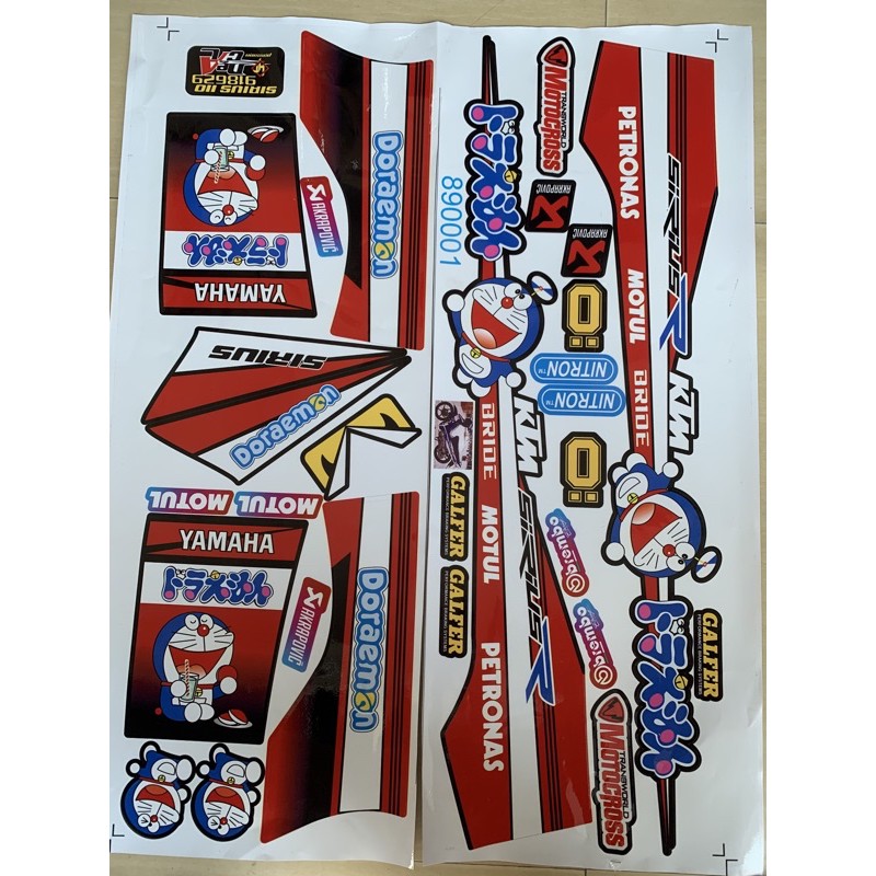 Tem Rời SIRIUS DOREMON ĐỎ 890001 (Tem Chế 3 Lớp Chống Phai Màu)