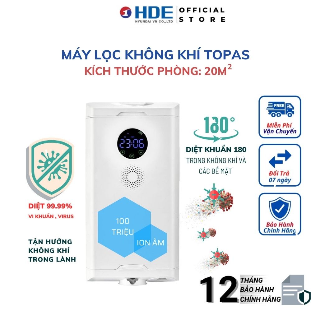 Máy Lọc Không Khí Gia Đình, Văn Phòng TOPAS Khử Khuẩn Phòng Kết Hợp Khuếch Tán Tinh Dầu, Tạo Ion Âm 3 Trong 1