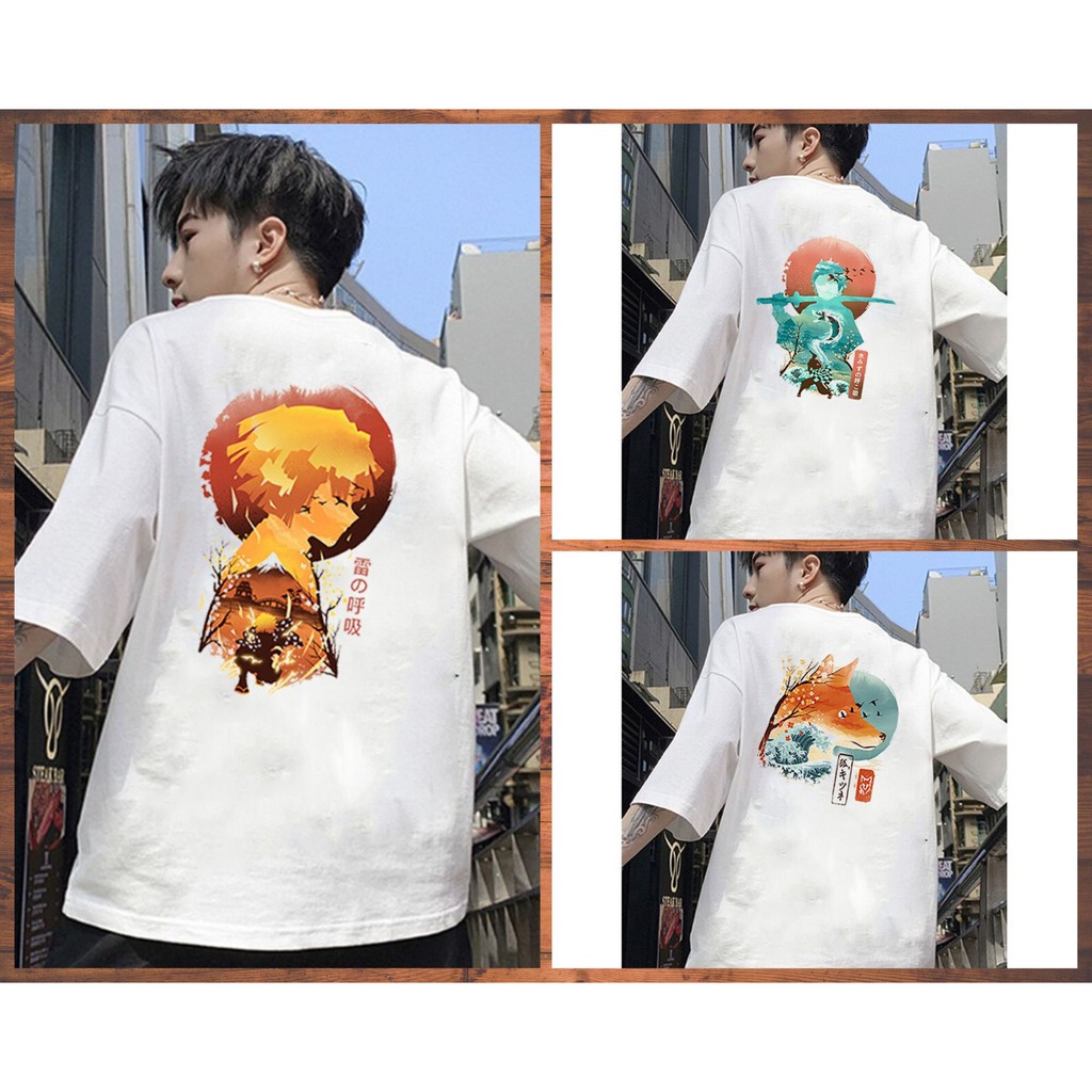 Áo thun nam tay lỡ form rộng vải dày mịn họa tiết cá tính bst24