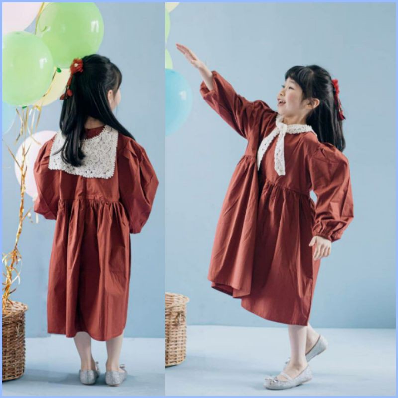 Đầm Dài Thời Trang Hàn Quốc Dành Cho Bé Gái 5-17 Tuổi