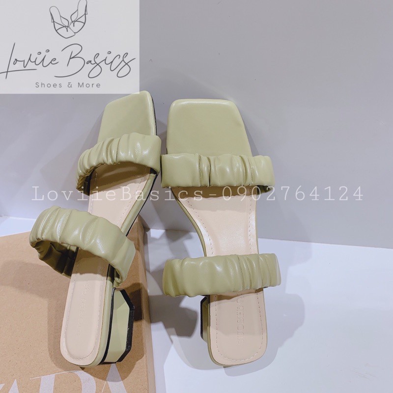 LOVIIE BASICS - DÉP NỮ CAO GÓT THỜI TRANG 2 QUAI ĐẾ VUÔNG - DÉP NỮ THỜI TRANG QUAI BÈO NHÚN - DÉP GUỐC NỮ 3CM D210409