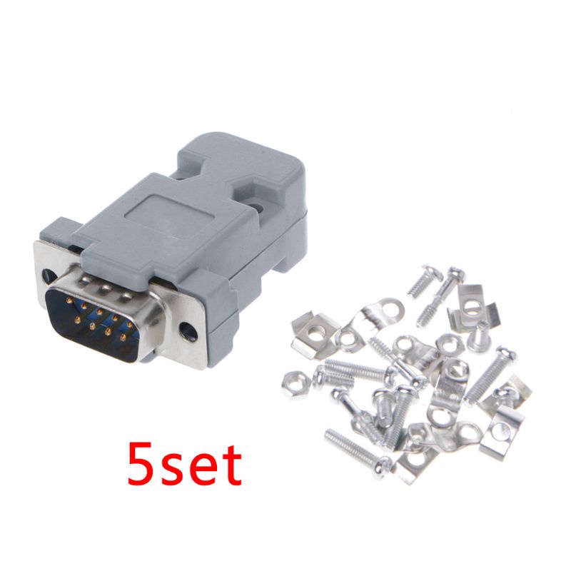 Set 5 Đầu Nối Phích Cắm D-Sub 9Pin RS232 Serial DB9 Cho w / for G