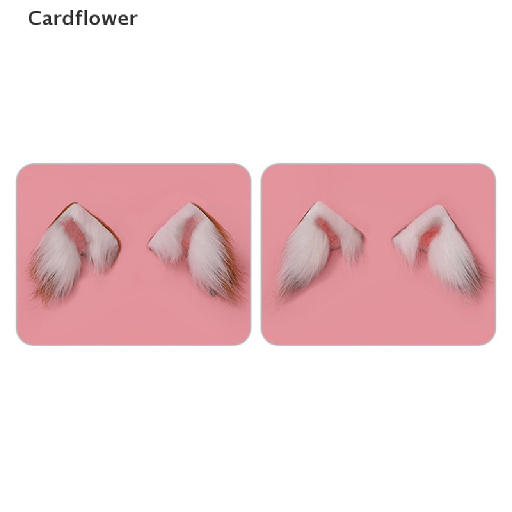 &lt; Cardflower &gt; Kẹp Tóc Tai Cáo Lông Xù Phụ Kiện Hóa Trang Lolita