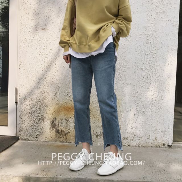 Hàng Sẵn_ Quần Jeans nữ dáng rộng quần dáng cao bồi
