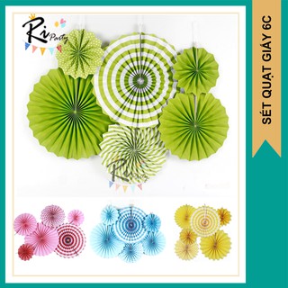 Set quạt giấy trang trí sinh nhật 6 cái siêu xinh
