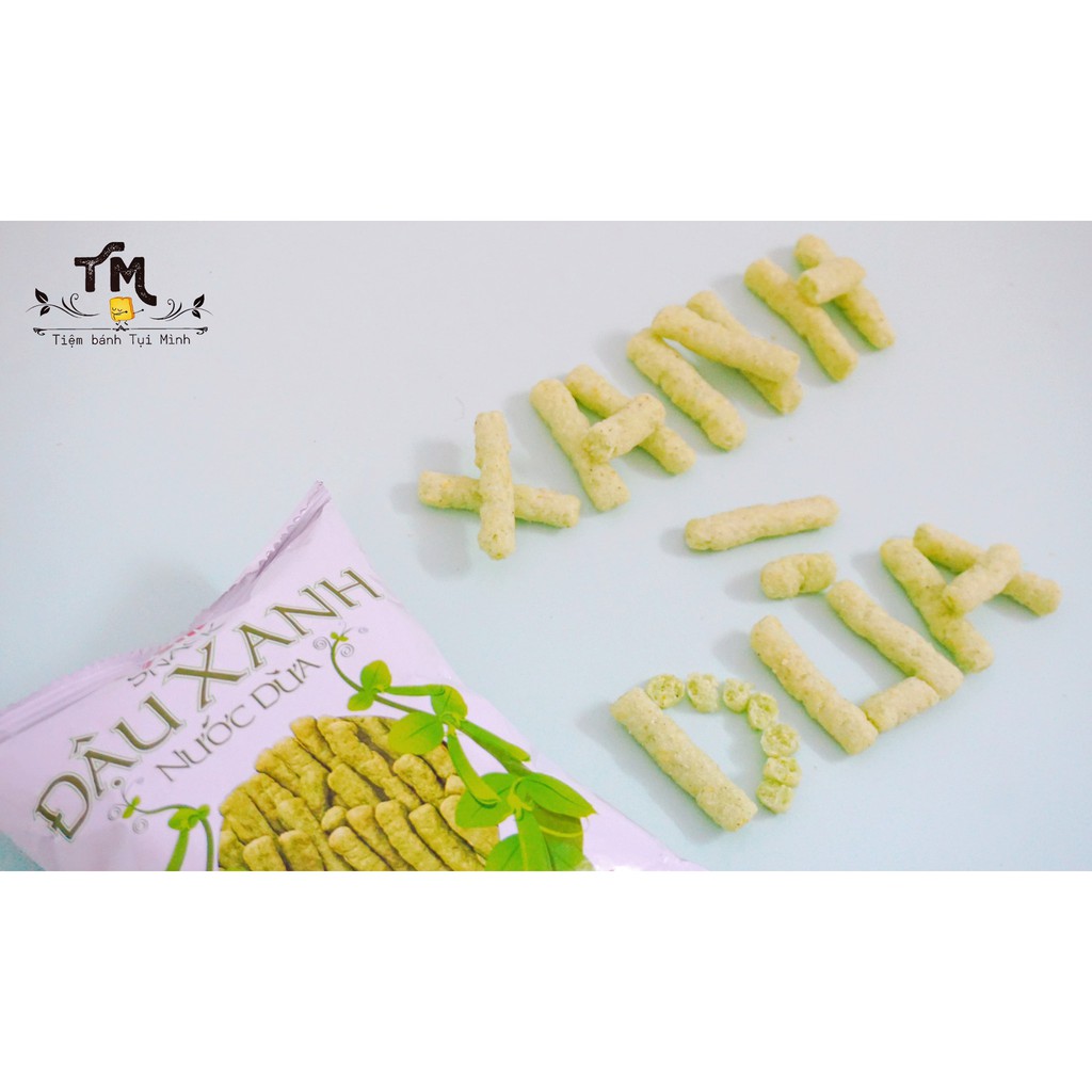 10 gói Bánh Snack Đậu Xanh Nước Dừa lòng khách đến vui lòng khách mua tiếp ủng hộ em nha (16g)