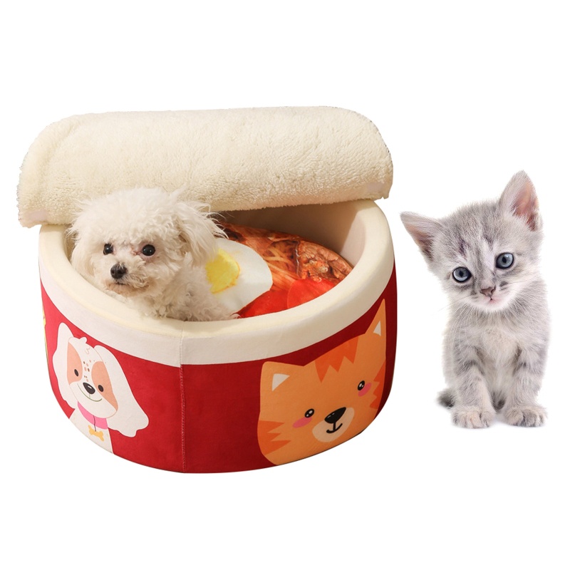 Giường ngủ hình hộp mì giữ ấm mùa đông có thể tháo rời cho mèo cưng