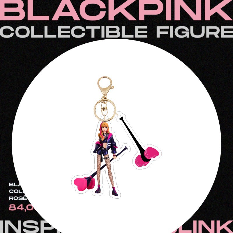 Móc chìa khóa bằng acrylic hai mặt in hình nhóm nhạc BlackPink