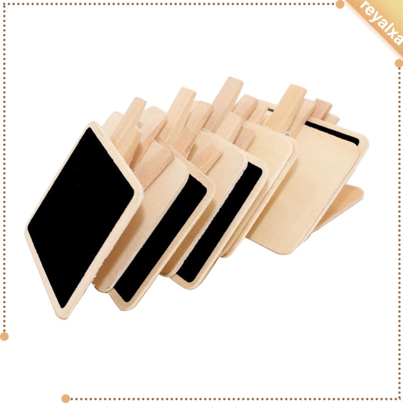 Set 10 Bảng Đen Mini Bằng Gỗ Kèm Kẹp Tiện Dụng