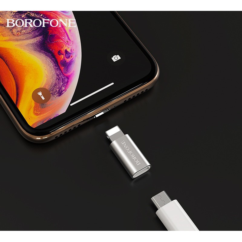CHÍNH HÃNG  Đầu chuyển Tín Hiệu Dữ Liệu Micro usb sang Lighting / Type C chính hãng Borofone BV5 / BV4