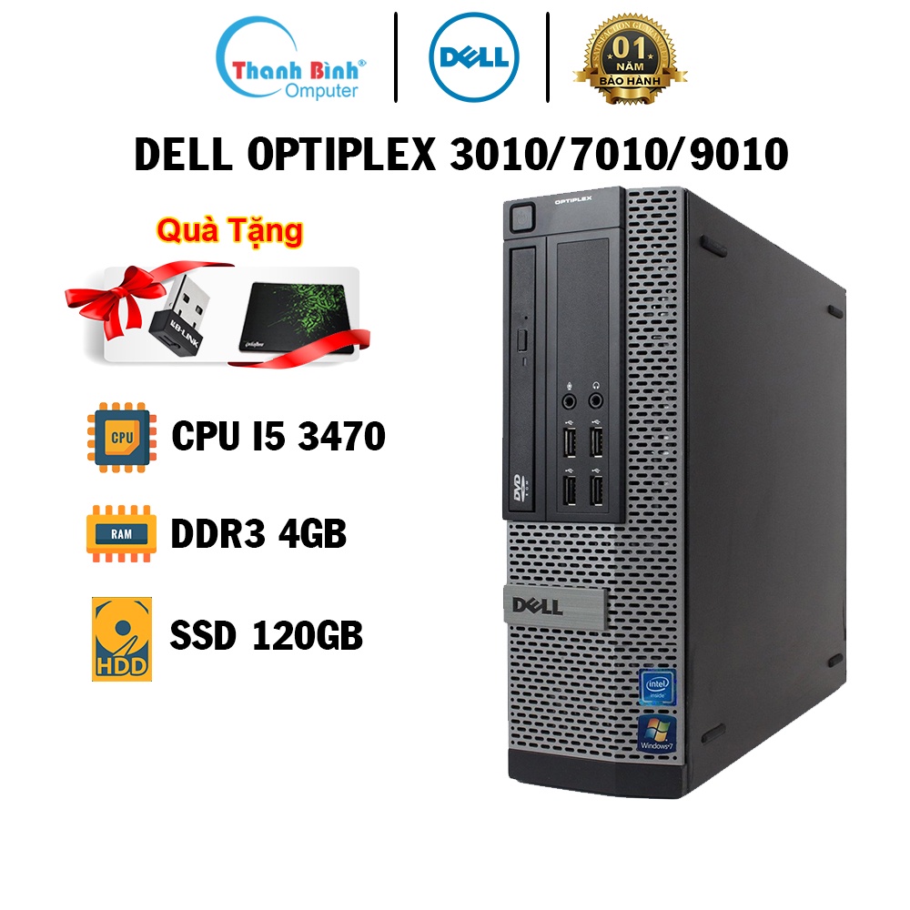 Máy Tính Đồng Bộ ThanhBinhPC Dell Optiplex 3010/7010/90410 ( I5 3470-4G-120G ) - BẢO HÀNH 12 THÁNG 1 ĐỔI 1