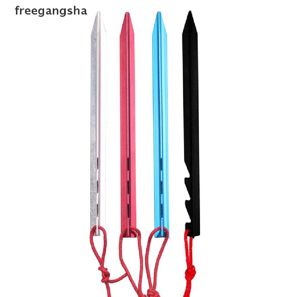 [FREG] 8pcs Tent Nail 18cm Outdoor Tent Camping Rope Nails Tent Aluminum Alloy Tent Peg FDH
