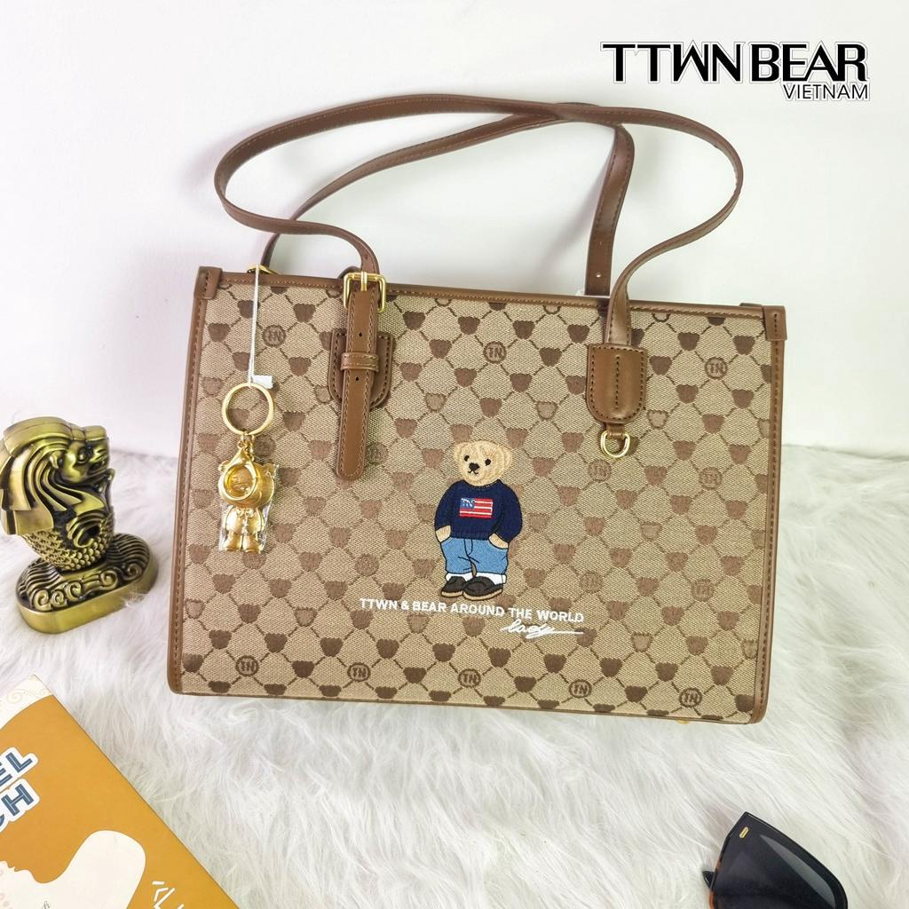 Túi tote TN3079 da thời trang công sở charm gấu TTWN BEAR