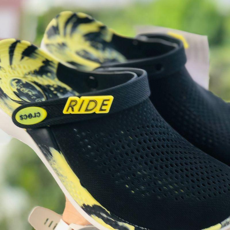 Dép Cross Literide 360  FREESHIP + Hàng loại 1 + Hộp  giày sục sandal Crocs quai ngang bít đầu nam nữ, loang đen