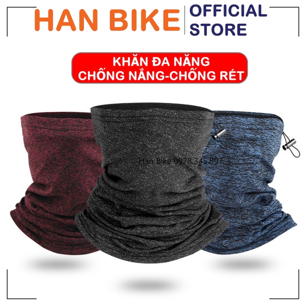 Khăn Đa Năng Trùm Cổ Giữ Ấm Chống Nắng Chống Bụi Đi Phượt Đạp Xe Thể Thao Ngoài Trời Chất Liệu Siêu Dày Mềm Mịn