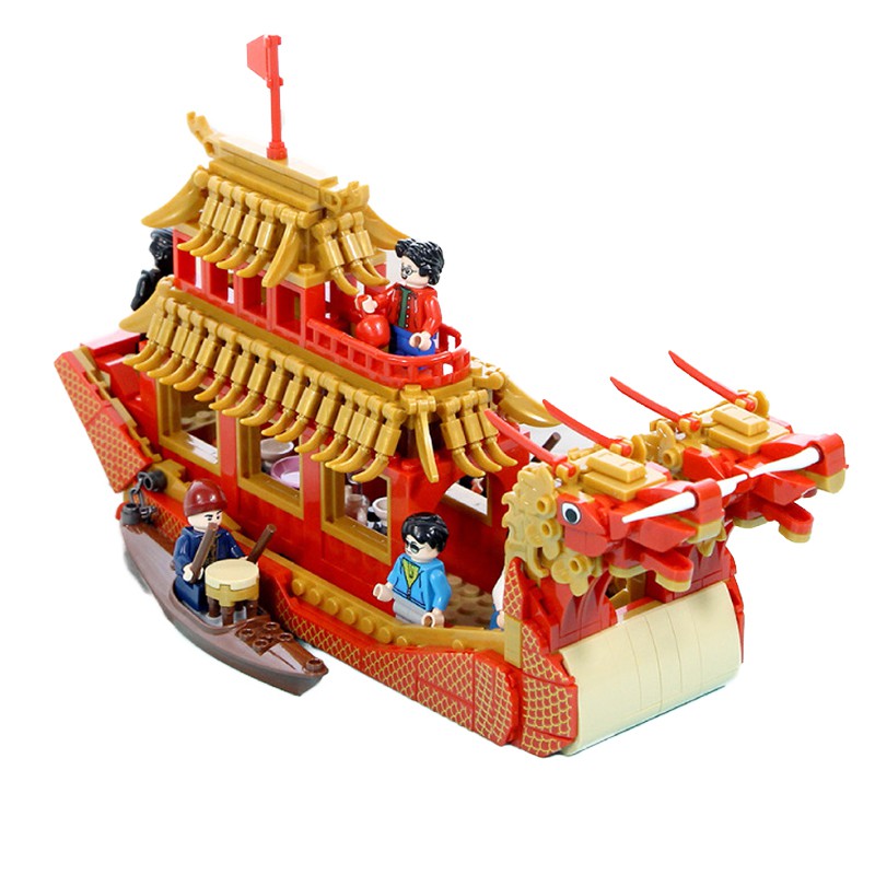 Đồ chơi Lắp ghép Mô hình Dragon Boat Race SY 1525 Lễ hội đua thuyền rồng