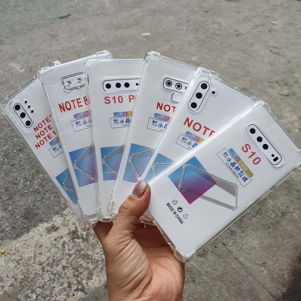 Ốp lưng chống sốc trong suốt 4 góc Samsung Note 8/ Note 9/ Note 10 Note 10 Plus/ S10/ S10 Plus chống sốc chống va đập