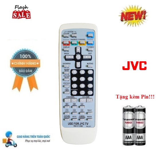 Remote Điều khiển tivi JVC đời cũ Model RM-C1286 LCD- Hàng chính hãng mới 100% Tặng kèm Pin