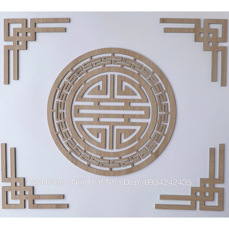 Viền trang trí ban thờ gia tiên mẫu chữ Phúc, hoa sen, hoa văn kích thước 60cm