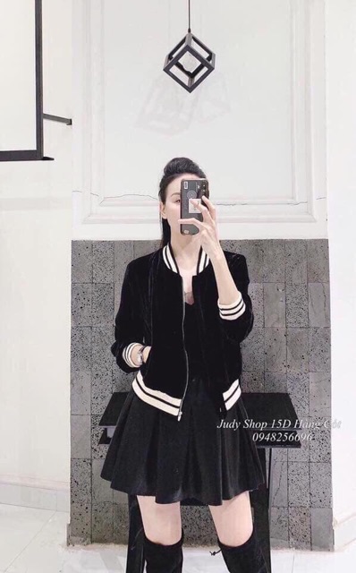 Áo nhung bomber