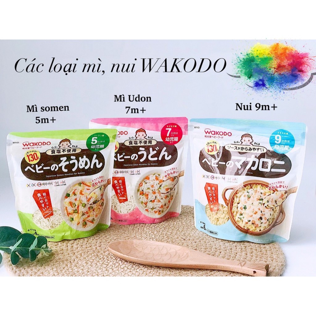 Các loại Mỳ, Nui Wakodo Cho Bé Từ 6- 9 Tháng Tuổi - Nhật Bản (130g)