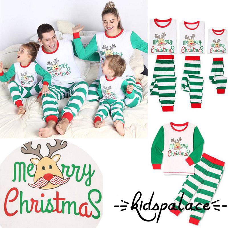 Bộ quần áo pajamas mặc ngủ chủ đề Merry Christmas cho cả gia đình