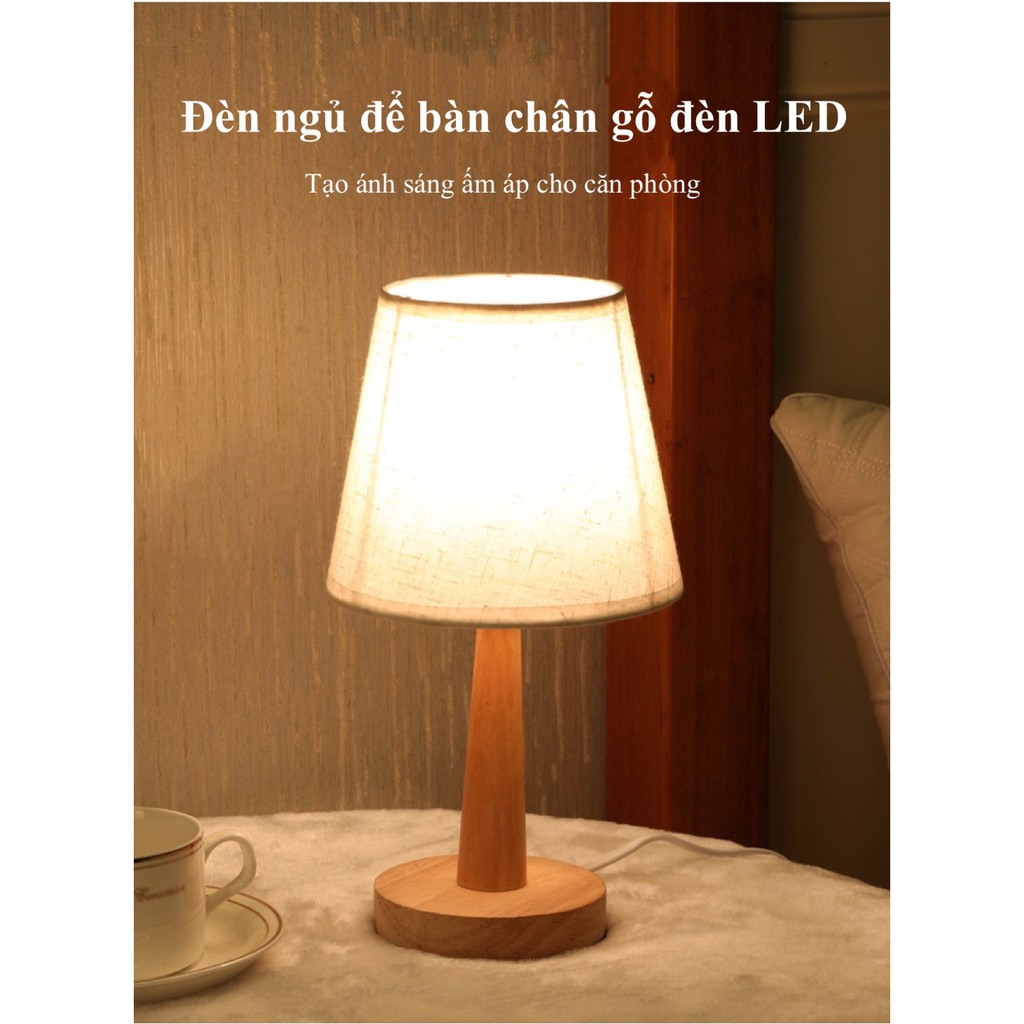 Đèn Ngủ Để Bàn Thân Gỗ Thông 1997store_vn - Cổng USB , KT 30 x 17 x 10 cm - Đèn Ngủ Decor Nhà Cửa - BH 1 Năm