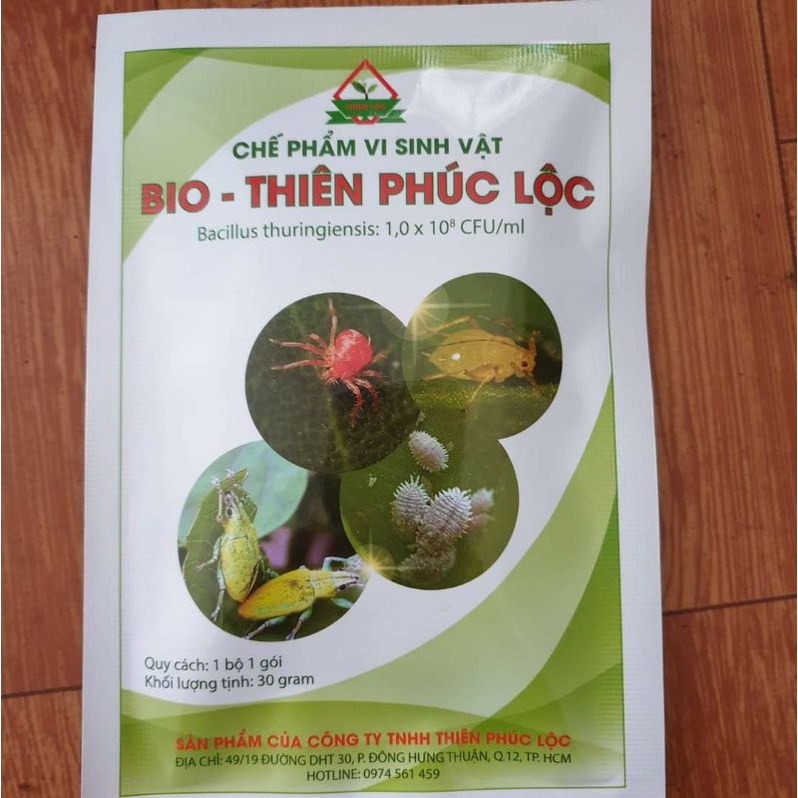 Chế phẩm Bio BT thiên phúc lộc phòng trừ côn trùng sùng, bọ xít muỗi, bọ trĩ, nhện đỏ