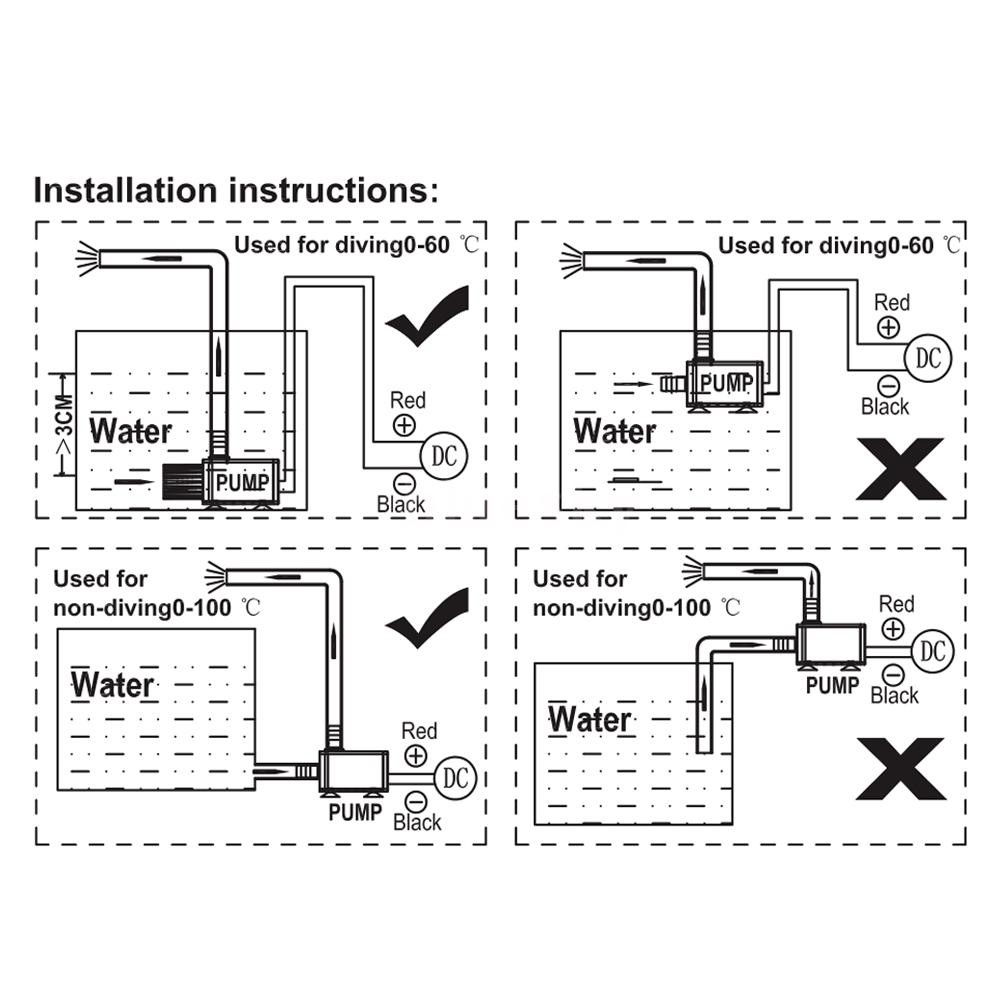 Phụ kiện bơm nước mini chống thấm siêu yên tĩnh 280L/H L