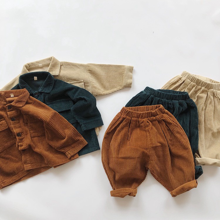 Đồ Bộ Dài Tay Cho Bé Trai Chất Nhung Tăm Cao Cấp, Quần Áo Cho Bé Từ 8-28kg