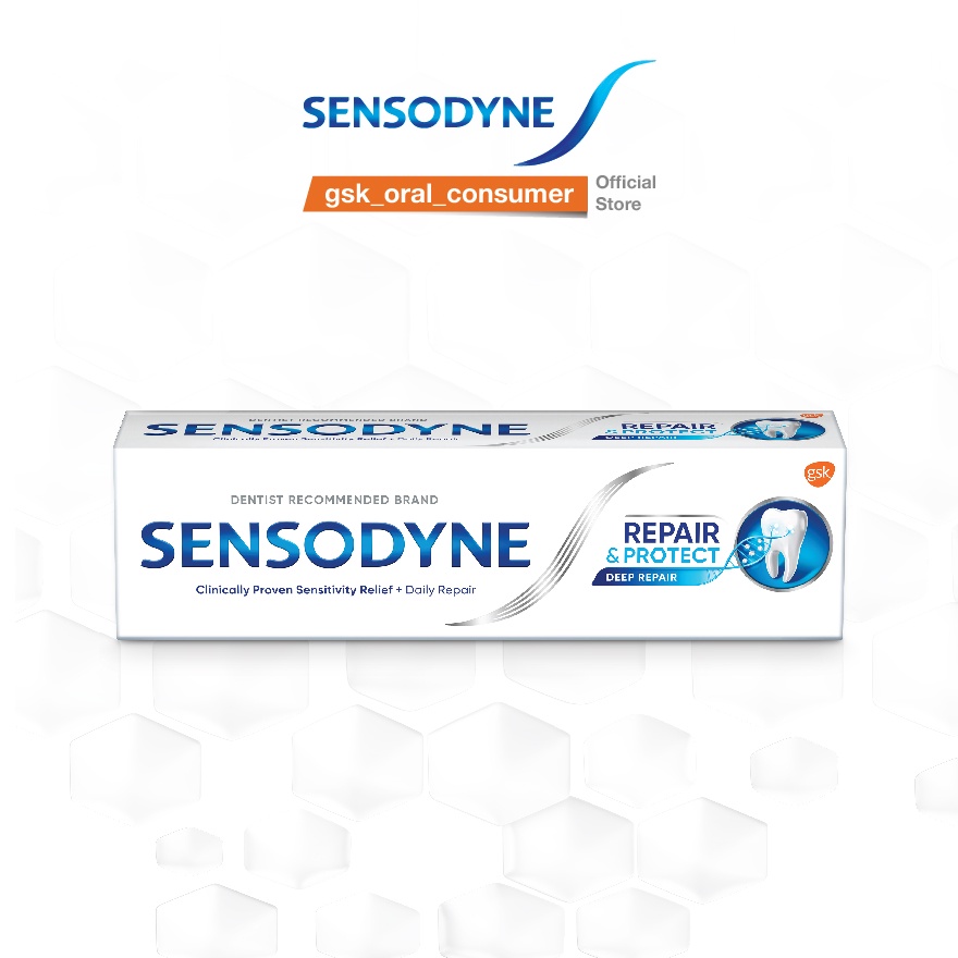 Kem đánh răng giảm ê buốt Sensodyne phục hồi sâu nhờ công nghệ Novamin Repair Protect Deep Repair 100g/tuýp